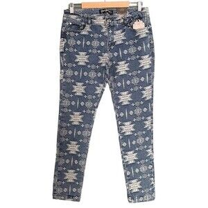 NWT Boom Boom Jeans Straight Leg Southwest Tribal Size Juniors 15 Women's 14 NEW